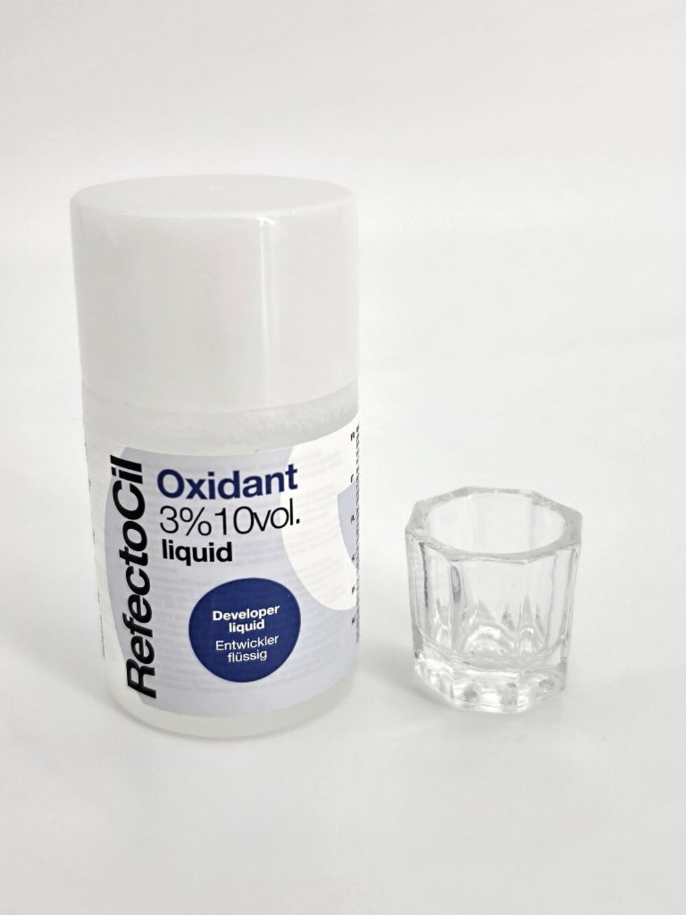 RefectoCil Oxidant 3% 10 Vol Developer Liquid 100ml + Glass Mixing Cup